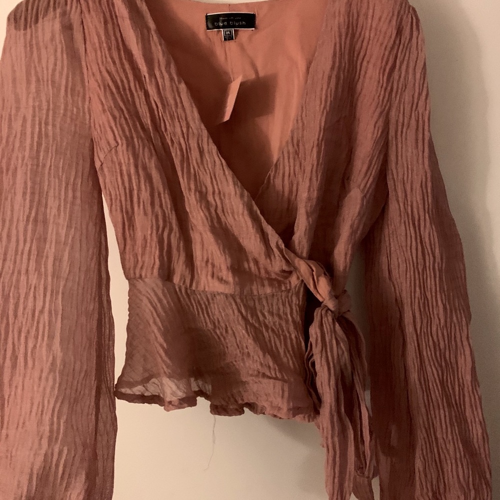Feminine wrap blouse